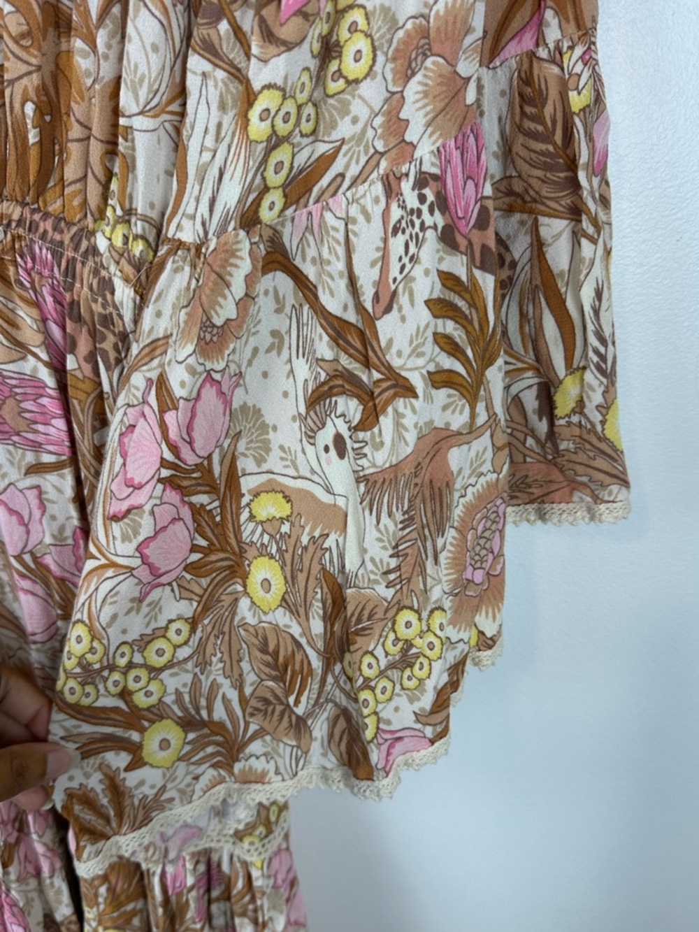 Spell Jungle One-Shoulder Boho Lace Midi Dress Women’s Sz S - Picture 9 of 9